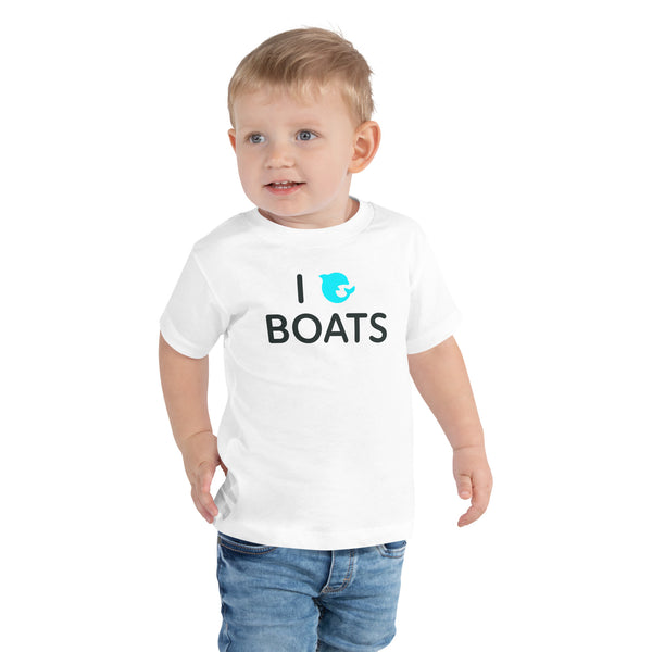I Heart Boats Toddler Short Sleeve Tee